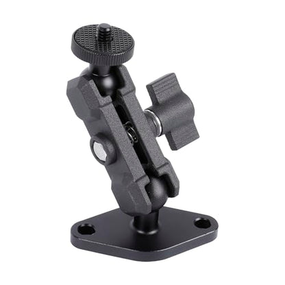 Aluminum 1/4"-20 Mount with Drill Plate Base for Monitors, CCTV Cameras, Camcorders, 360° Rotation Adjustable Camera Mount for Installation on Car Dashboard, Ceiling, and Walls
