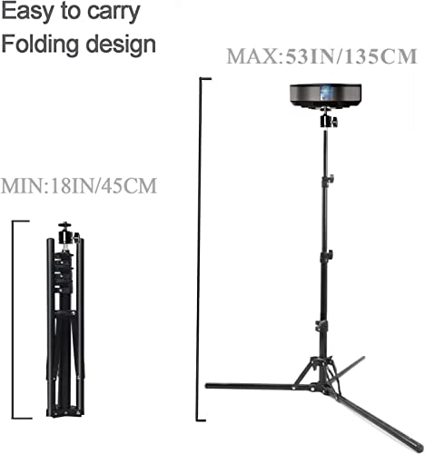 Coret Mini Projector Stand, Portable Camera Holder with 360 Rotatable Head, Adjustable Height 26-60in - size: 26-60in