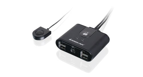 IOGEAR USB 2.0 2x4 Peripheral Switching Hub - 2 PC Share To 4 USB Devices - Up To 480Mbps - Mobile Devices Charging - Mouse/Keyboard - Printer - Scanner - EX HD - LED Indicators w/Remote - GUS402 - size: 2x4, style: USB 2.0