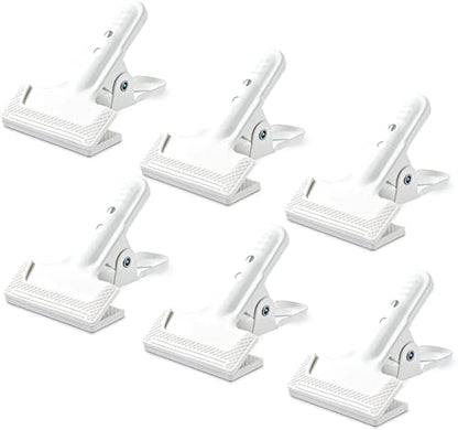Backdrop Spring Clamps 6 Pack Large 4" Heavy Duty White | Photography Backdrop Clips, For Background Backdrops Stand, Woodworking, Home Improvement