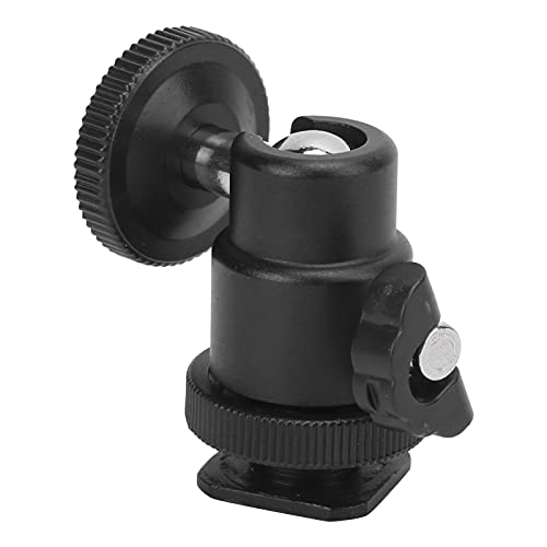 Mini Ball Head 360 Degree Panoramic Tripod Head with 1/4' Screw & Cold Shoe, All Metal Camera Mount Adapter for DSLR, Monopod, Light Holder, Action Cam, Smartphone