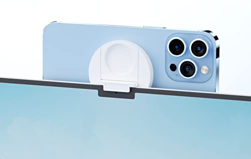 Continuity Camera Mount for MacBook and iPhone | Magsafe Compatible iPhone 12 13 14 Series | Strong & Sturdy | Desk View & Webcam Support