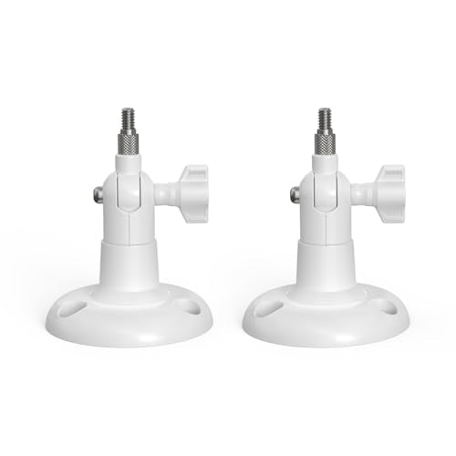 Holicfun Indoor/Outdoor Security Camera Wall Mount, White, 2-Pack | Universal 1/4"-20 plastic bracket, 360-degree adjustable, fits Ring/Blink/Arlo/Wyze cam & more, hardware included - color: White, size: 2 Pack