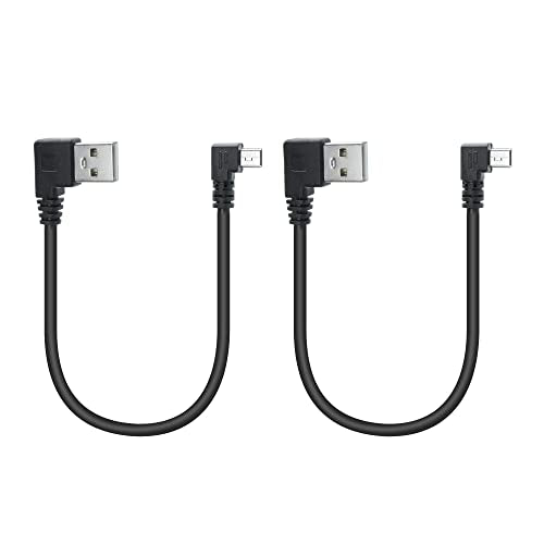 Short Mini USB Charging Cable 9inch, Left Angle Mini USB Male to USB 2.0 Type A Male Data Sync and Charge Cable, for Dash Cam, DigitalCamera, Hard Drive, MP3 Player, Phone (2Pcs) - style: 2Pcs Mini USB - Left Angle