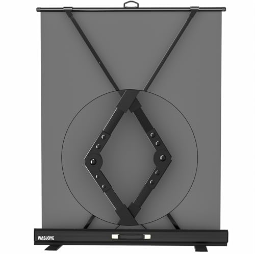WASJOYE Retractable White Backdrop Screen - 62.2 x 79 in Professional Pull Up Panel Auto-Locking Wrinkle-Resistant Photography Background for Video Conference, Live Game, Photographic Studio Streaming - color: White, size: 62.2 X 79 in