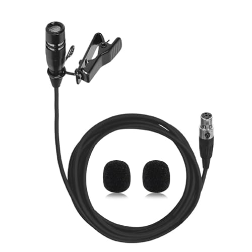 Lavalier Lapel Microphone Unidirectional Condenser Super Cardioid Mic Compatible with Shure Wireless Bodypack Transmitter System with Mini XLR 4 Pin TA4F Plug - style: Mini XLR TA4F Plug Compatible with Shure Only