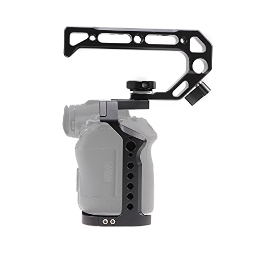 Hersmay R5 R6 Cage with Top Handle,Aluminium Alloy Camera Cage for Canon EOS R5 R6 Mirrorless Cameras, Vlogging Video Shooting Filmmaking Rig Stabilizer with 1/4" Mounting and 3/8" Arri Locating Hole - size: für Canon EOS R5 R6