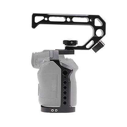 Hersmay R5 R6 Cage with Top Handle,Aluminium Alloy Camera Cage for Canon EOS R5 R6 Mirrorless Cameras, Vlogging Video Shooting Filmmaking Rig Stabilizer with 1/4" Mounting and 3/8" Arri Locating Hole - size: für Canon EOS R5 R6