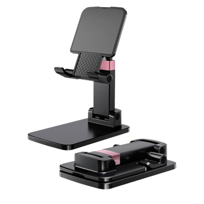 Adjustable Phone Stand for Desk | Foldable Holder, Stable Base, Non-Slip Design, Compatible with iPhone, Android Phones and Tablets