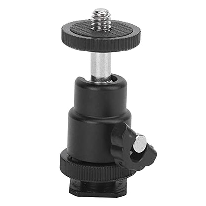 Mini Ball Head 360 Degree Panoramic Tripod Head with 1/4' Screw & Cold Shoe, All Metal Camera Mount Adapter for DSLR, Monopod, Light Holder, Action Cam, Smartphone