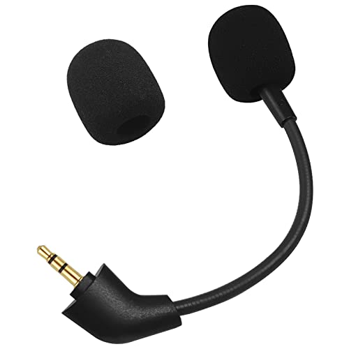 Mic Replacement Boom Compatible with HyperX Cloud II/Core/CloudX 2nd Gen (After Produced 2021) – Straight Jack Gaming Microphone, Noise Cancelling 3.5mm Mic with Foam Cover,Black - color: Black, size: 2nd Ver.- Straight Jack Slot