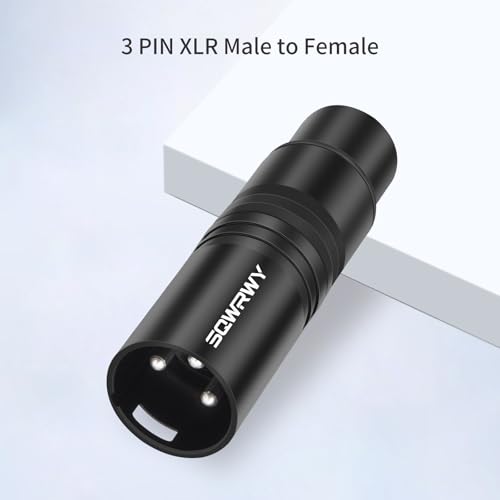 2-Pack 3Pin XLR Male to Female Adapter, Zinc Alloy Shell Balanced Audio Coupler, Secure Lock for Microphone & Cable Connection, Professional 3-Pin Connector - color: XLR M TO F