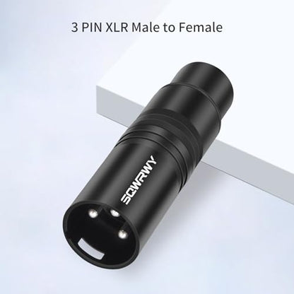 2-Pack 3Pin XLR Male to Female Adapter, Zinc Alloy Shell Balanced Audio Coupler, Secure Lock for Microphone & Cable Connection, Professional 3-Pin Connector - color: XLR M TO F