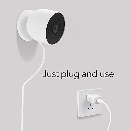Wasserstein Pogo Pin Cable & Adapter for Google Nest Cam Outdoor/Indoor, Battery (2-Pack)(26ft & 5.2V/2A) (Camera NOT Included) - size: 2-Pack