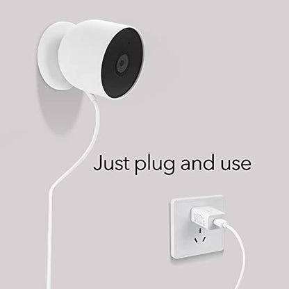 Wasserstein 26 ft Pogo Pin Cable and Adapter (5.2V/2A)- Power Cable Compatible with Google Nest Cam Outdoor or Indoor, Battery - 1 Pack (Nest Cam NOT Included) - size: 1-Pack