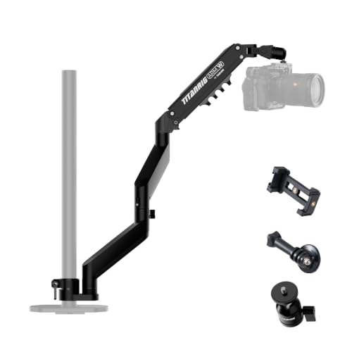 TARION Pneumatic Camera Mount 25" Modular 3-Section Titanrig Arm W | 0-13.2 lbs Load, Compatible with Titanrig 35mm Rod, Gas Spring Floating Arm, with 1/4" 3/8" Screw Ballhead, Phone Holder - size: Arm W (Pneumatic - Camera)