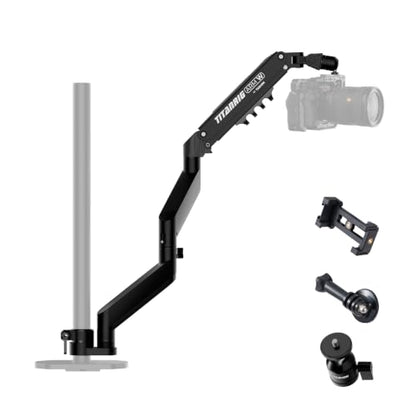 TARION Pneumatic Camera Mount 25" Modular 3-Section Titanrig Arm W | 0-13.2 lbs Load, Compatible with Titanrig 35mm Rod, Gas Spring Floating Arm, with 1/4" 3/8" Screw Ballhead, Phone Holder - size: Arm W (Pneumatic - Camera)