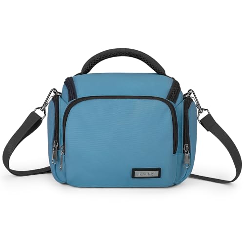 G-raphy Camera Bag Case Compact Lightweight Shoulder Crossbody Sling Photography Bags for Nikon Canon Sony DSLR SLR Mirrorless with Removal Straps(Teal) - color: Teal