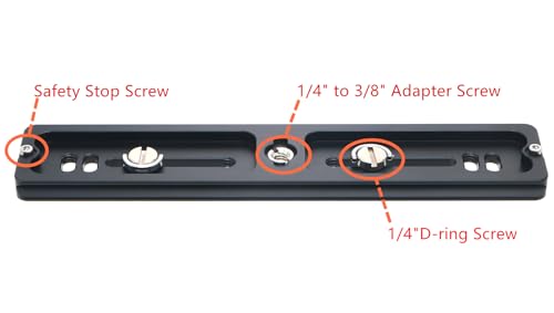 PU-200 200mm Universal Lengthened Quick Release Plate Slide Rail with D-Ring Screw for Tripod Ball Head DSLR Camera, Arca-Swiss Compatible