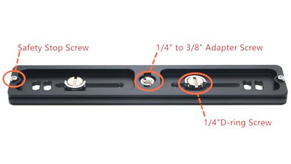 PU-200 200mm Universal Lengthened Quick Release Plate Slide Rail with D-Ring Screw for Tripod Ball Head DSLR Camera, Arca-Swiss Compatible