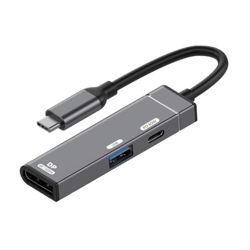 CY Type-C to Displayport 4K@120hz & USB 3.0 OTG & Charger USB-C to Standard DP Converter Monitor Multiport Adapter with Female PD 60W Power Port - style: Displayport 120hz+OTG+PD