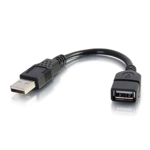C2G Legrand USB Cable, USB A to A Cable, Short Extension USB Cable for USB Devices, 6 Inch USB Cord, Black, 1 Count, C2G 52119 - color: Black, size: 0.5 Feet, style: USB A Male to A Female