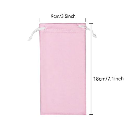 6pcs Eyeglasses Sunglasses Microfiber Pouch Bag, Cell Phone Storage Pouch 7.1" x 3.5" - color: Pink