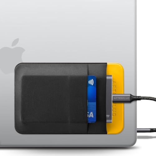 2-Pocket SSD & Hard Drive Holder for Laptop, Reusable Adhesive, Stick-On Pocket Sleeve for External Portable SSD, HDD, Cables and More (Small) - color: Black & Yellow, size: Small (For Portable SSDs)