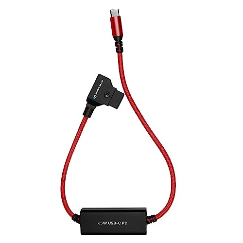 KONDOR BLUE | 16 Inch D-Tap to USB-C PD Power Delivery Cable, 2-Way | 65W Fast Charge, 5V 9V 12V PD, Smart D-Tap Reverse Polarity Protection for Mirrorless Cameras and Camera Rigs | Red - color: Red
