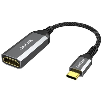 QianLink USB Type C to HDMI Adapter, USB C to HDMI 4K Cable [Thunderbolt 3/4] for MacBook Pro/Air 2023, iPhone 15 16 17 Pro Max, Dell XPS, Pixelbook, Surface, IPad Pro, iMac, XPS 17, Galaxy S25 S24