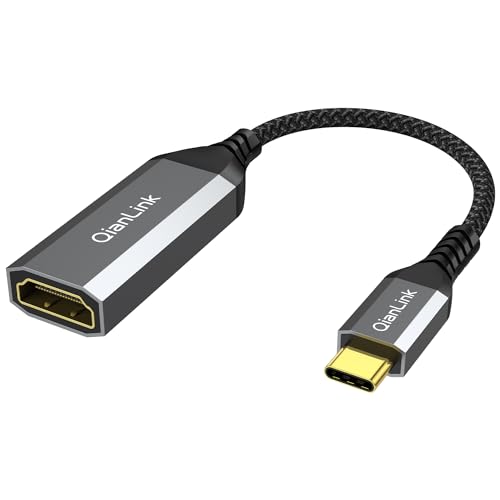 QianLink USB Type C to HDMI Adapter, USB C to HDMI 4K Cable [Thunderbolt 3/4] for MacBook Pro/Air 2023, iPhone 15 16 17 Pro Max, Dell XPS, Pixelbook, Surface, IPad Pro, iMac, XPS 17, Galaxy S25 S24