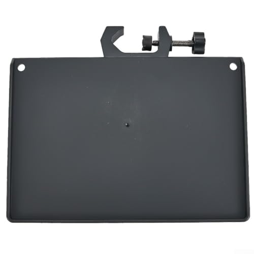 Microphone Stand Soundcard Tray, Plastic Sound Card Tray Mount Clamp on Rod Holders for Live Streaming, Recording, Black(M) - size: M