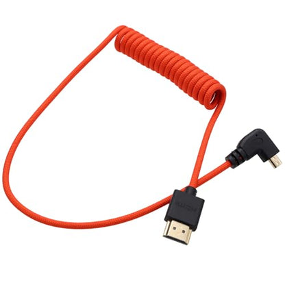 Micro HDMI to HDMI 4K 8K 60p Cable for ATOMOS Ninja V Inferno Canon R6 Mark II R5 C R8 Sony ZVE10 A7C A7R4 A7S2 Panasonic S5 S9 GH4 Camera SmallHD Cine Indie Monitor, Left Angled 50cm