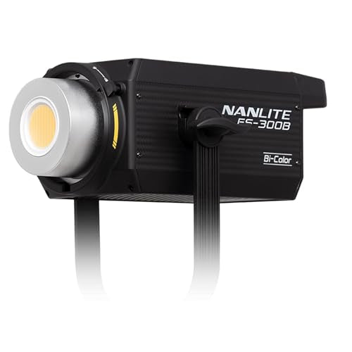 Nanlite FS-300B 350W Bi-Color LED Video Light, 2700K-6500K LED Spotlight, CRI 96+, Bowens Mount, App Control, Professional Lighting for Photography, Video, YouTube & Live Streaming