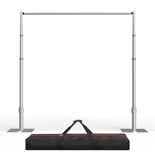 EMART Pipe and Drape Backdrop Stand Kit, 12ftx10ft Heavy Duty Adjustable Photo Background, Metal Frame with Flat Base for Wedding, Birthday Party, Banquet Decorations - color: Silver, size: 12x10FT