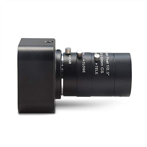 MOKOSE HD Webcam USB 3840 x 2160 Digital Industrial Camera with CS-Mount 5-50mm Telephoto Zoom Manual Lens UVC Free Drive. - color: With 5-50MM Telephoto Zoom lens )