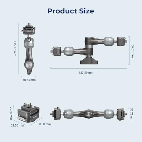 SMALLRIG 7" Rosette Magic Arm, HawkLock H21 Quick Release Structure, w 1/4"-20 Screws and Anti-Twist Pins, for Monitors, Lights, Max Load Cpacity 3.5kg - size: 7" (HawkLock)
