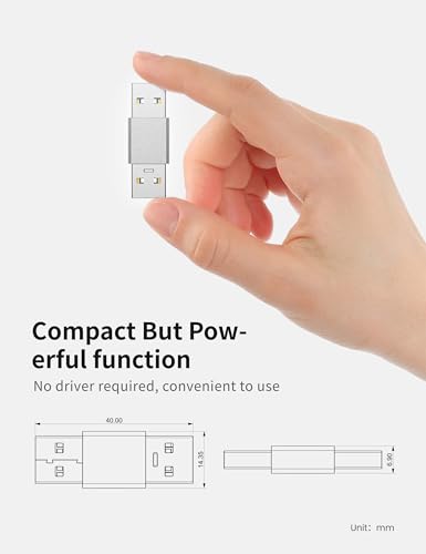 Fidioto USB 3.0 Male to Male Adapter, Dual Port High-Speed Data Extension Connector with 5Gbps Transfer, Aluminum Alloy Housing, Compatible with HDDs/USB Drives/Printers - color: A Male-A Male