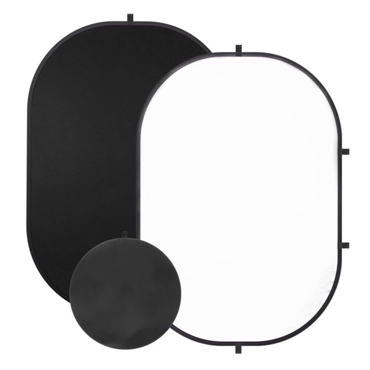 5x6.5ft/1.5x2m White Black Photo Backdrop, Double-Sided Pop Up Photography Background with Carry Bag Reversible Collapsible Backdrops for Photoshoot TikTok YouTube Video Live Streaming - color: Black/White, size: 5 x 6.5 ft