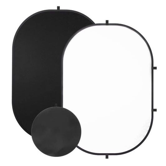 5x6.5ft/1.5x2m White Black Photo Backdrop, Double-Sided Pop Up Photography Background with Carry Bag Reversible Collapsible Backdrops for Photoshoot TikTok YouTube Video Live Streaming - color: Black/White, size: 5 x 6.5 ft