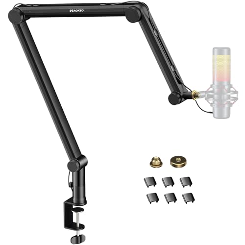 Microphone Arm,Aokeo AK-49 Adjustable Compact Mic Suspension Boom Scissor Arm Stand For Blue Yeti,Snowball iCE,HyperX QuadCast,Etc - color: AK-49