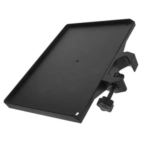 Microphone Stand Tray with Sound Card Holder for Live Streaming and Podcasting, Large 240x175mm Utility Shelf with Leather Case, Mic Stand Accessory for Studio and Stage Use