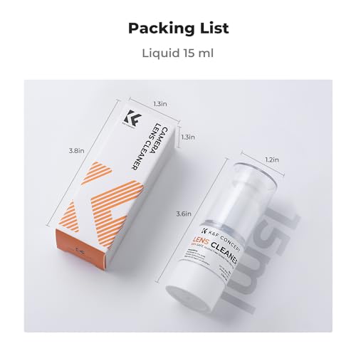 K&F CONCEPT Spray Lens Cleaner Care，Non-Flammable Camera Lens Cleaner | Efficient cleaning, safe for all optical glass. Gentle formula and versatile for multiple devices