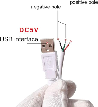 2Pcs White DC5V USB LED Dimmer Extension Cable with On/Off Switch Adapter LED Dimming Controller for LED Light Bulb Lamps USB-Port Power Cable for Led Light Bulb Lamps