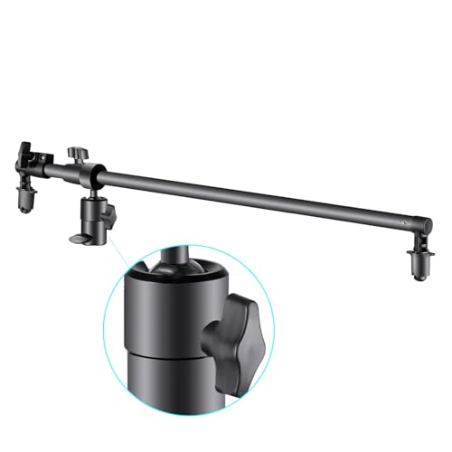 Extendable Reflector Holder Arm, Photo Telescopic 27.9" to 47.2" Boom Arm 360° Swivel Reflector Bracket for Product Portrait Studio Outdoor Photography - style: Reflector Holder