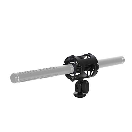 Easy Hood Microphone Shock Mount Holder with Cold Shoe,Camera Mic Mount | For Camera Shoes and Boompoles, Fits 19-25mm Diameter Shotgun Mics, Plastic Microphone Stand,Mic Arm Stands