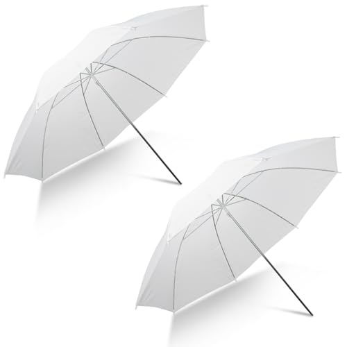 [2 Pack] Photography Umbrella Diffuser Kit,43"/110cm White Translucent Soft Umbrella Diffuser for Studio/Outdoor Photo and Video Lighting Accessories (2 * 43" White)… - color: 2* 43" White