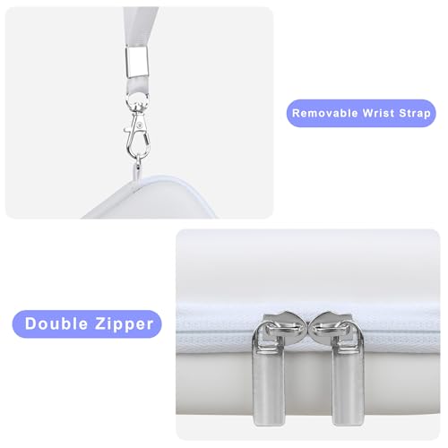 Canboc Carrying Case for Kodak PIXPRO FZ55/ FZ45 16MP Digital Camera, FZ45 Video Vlogging Camera Bag, Mesh Pocket fit Cable, SD Card, White (Case Only) - color: Small-White