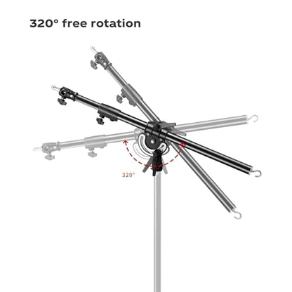 Soonpho Photography Extension Boom Arm for Light Stand/C-Stand,2.3ft to 4.9ft Ajustable Crossbar Holding Arm with 1/4" to 3/8" Screw