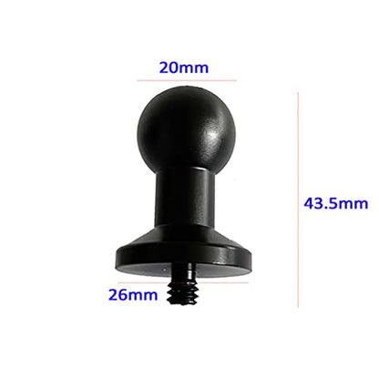 20mm/17mm/15mm/13mm to 1/4 Screw/Hole Ball Head Mount Adapter for Action Camera Photography Accessories (20mm to 1/4 Screw) - size: 20 mm to 6.35 mm Screw